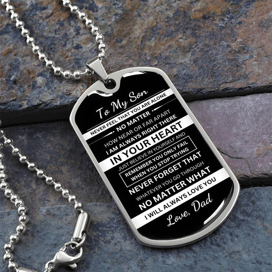 In You Heart  - Son Military Necklace