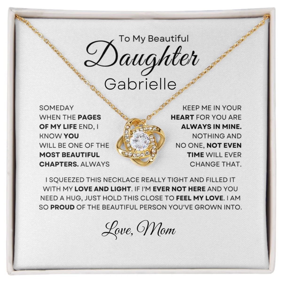 Daughter Feel My Love (Name Personalized ) - Necklace